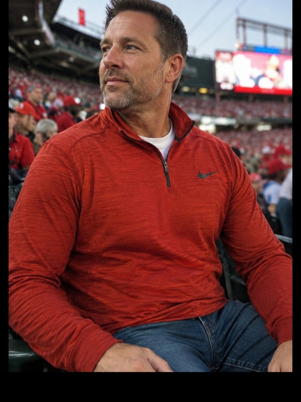 Nike Men's Heather Red Quarter-Zip Pullover